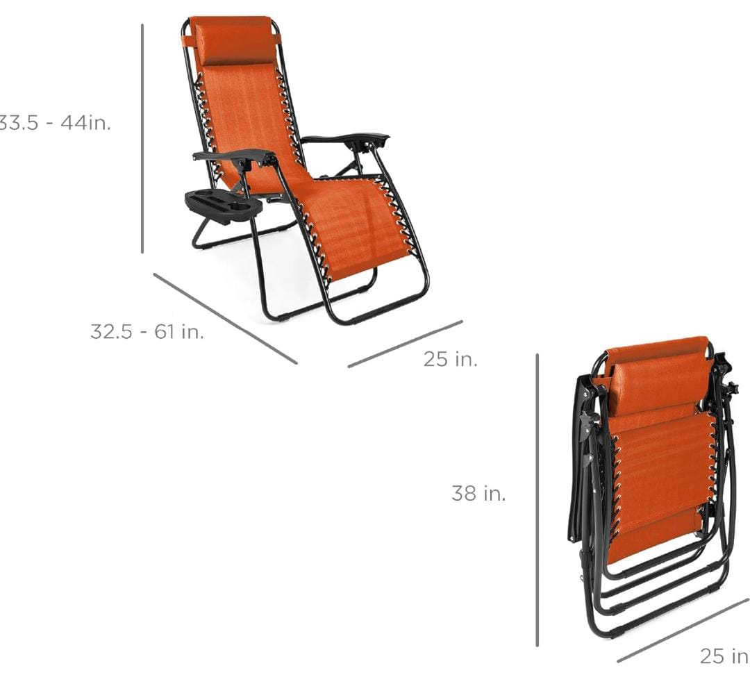 Zero Gravity Chair with Side Table for Relaxing Reclining,Foldable, Alloy Steel