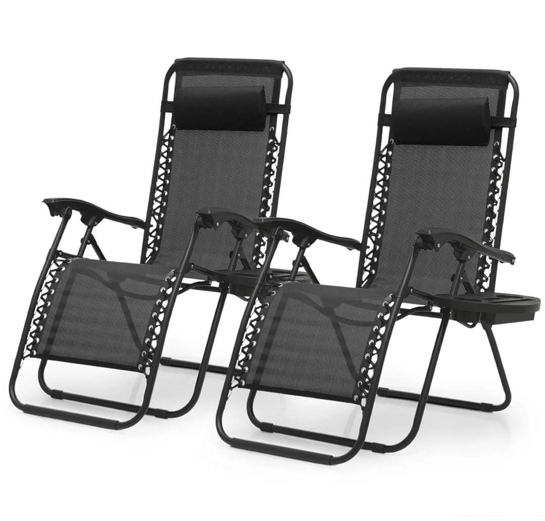 Zero Gravity Chair with Side Table for Relaxing Reclining,Foldable, Alloy Steel