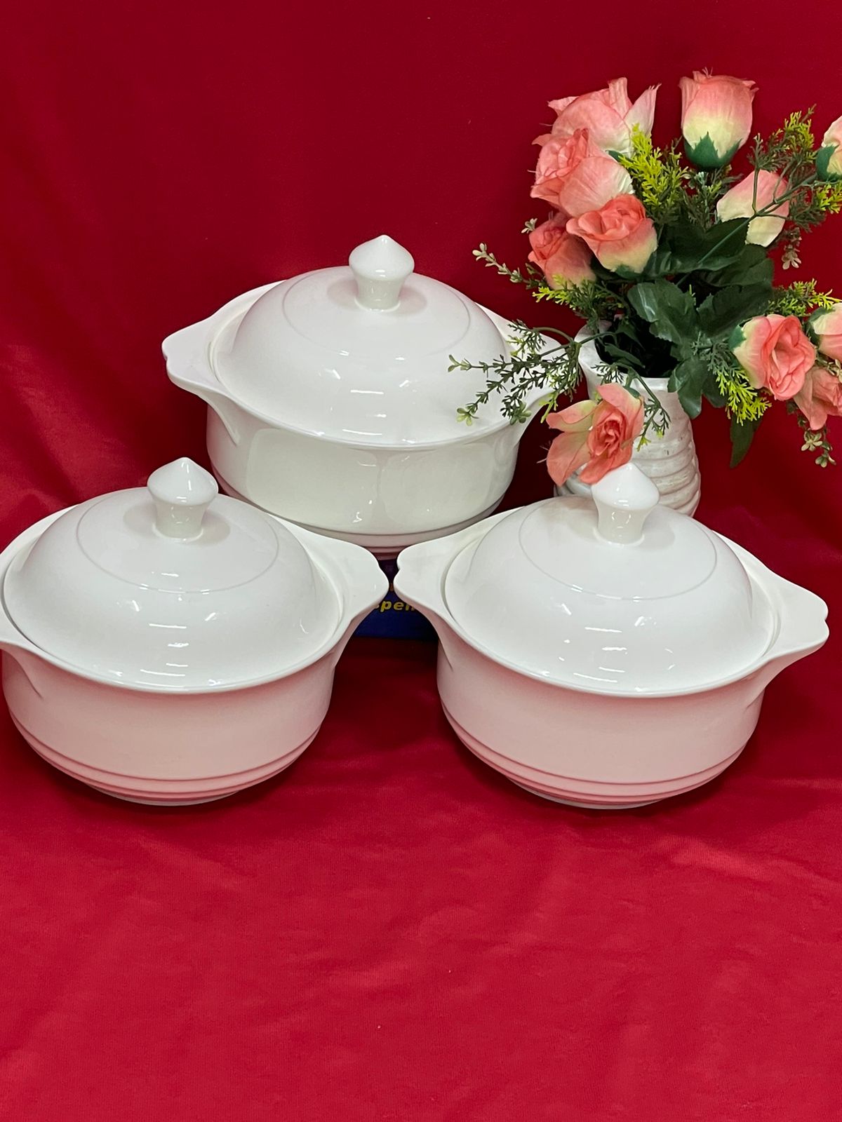 White serving dishes
