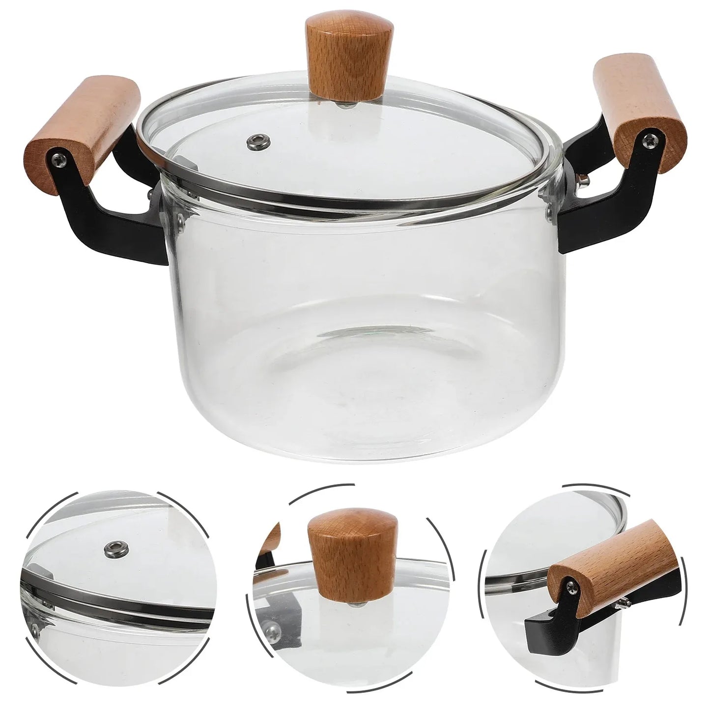 Glass Heat resistant cooking pot