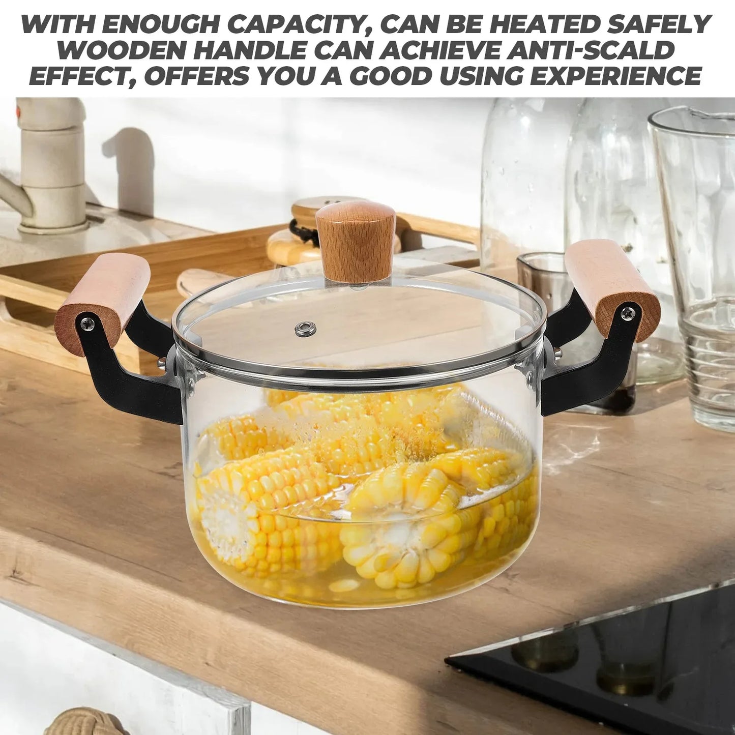 Glass Heat resistant cooking pot