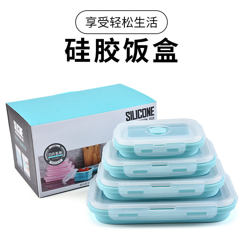 4 pcs collapsible silicone food container