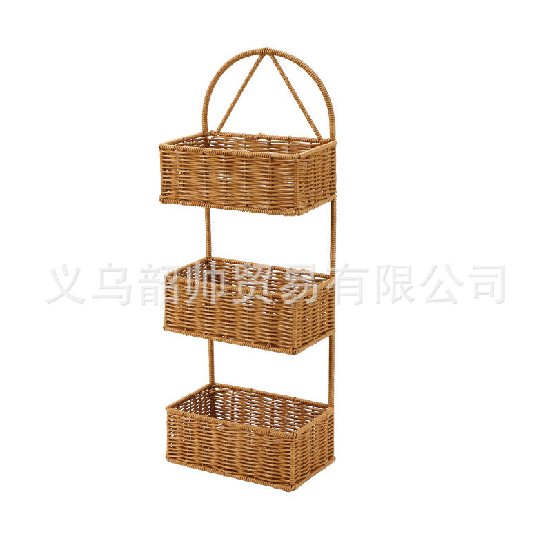 3 layer rattan shower caddy