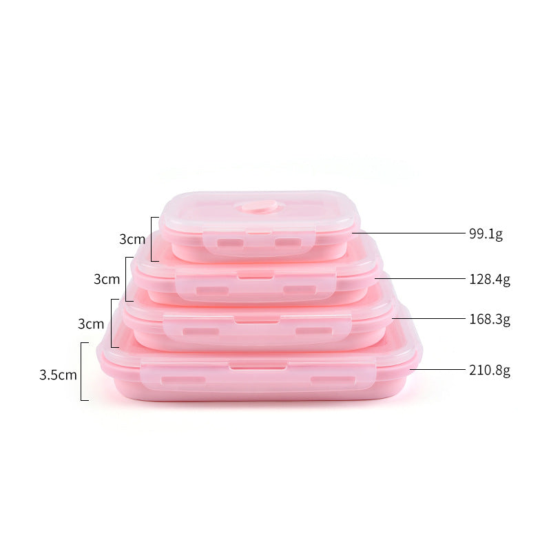 4 pcs collapsible silicone food container