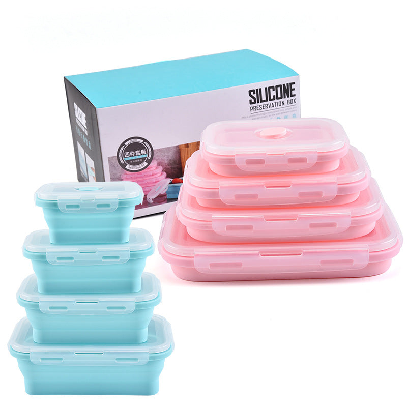 4 pcs collapsible silicone food container