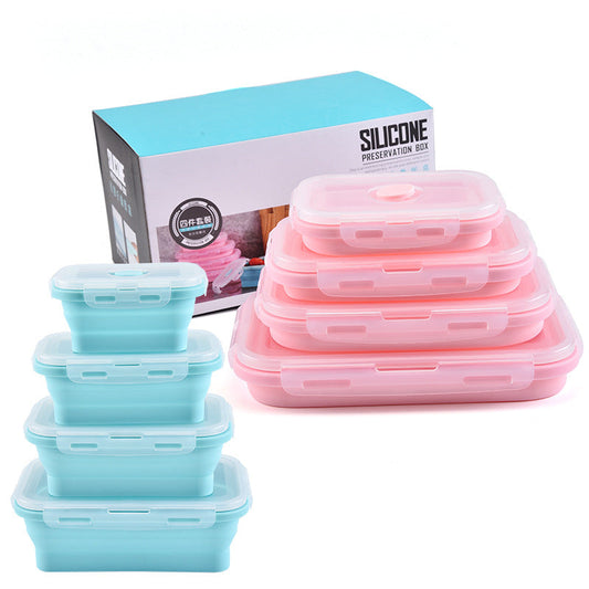 4 pcs collapsible silicone food container