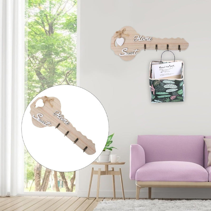 RUSTIC WOOD WALL MOUNTED KEY HOLDER