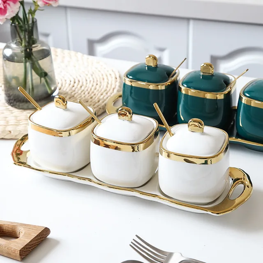 Luxurious Sugar/spice dish set