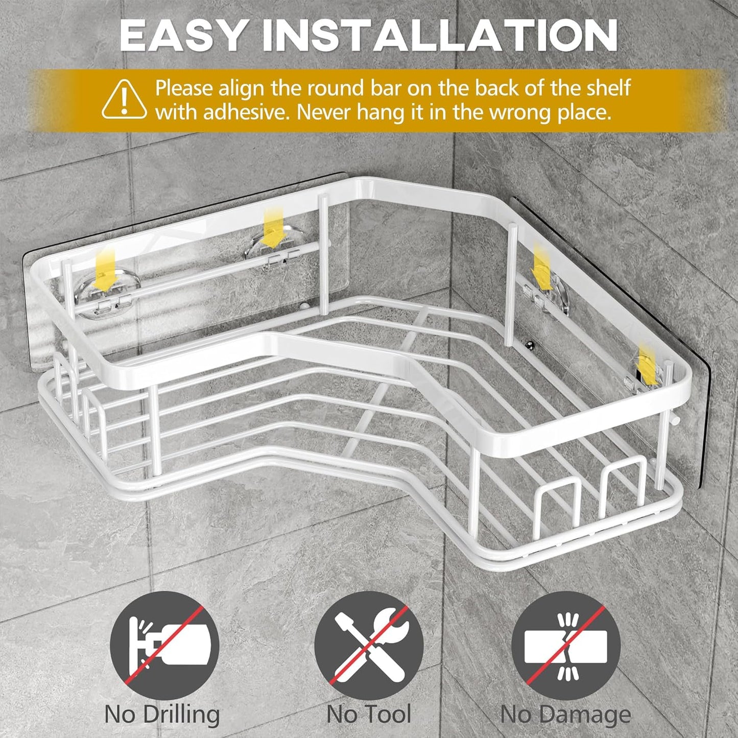 2pcs set corner shower caddy heavy duty