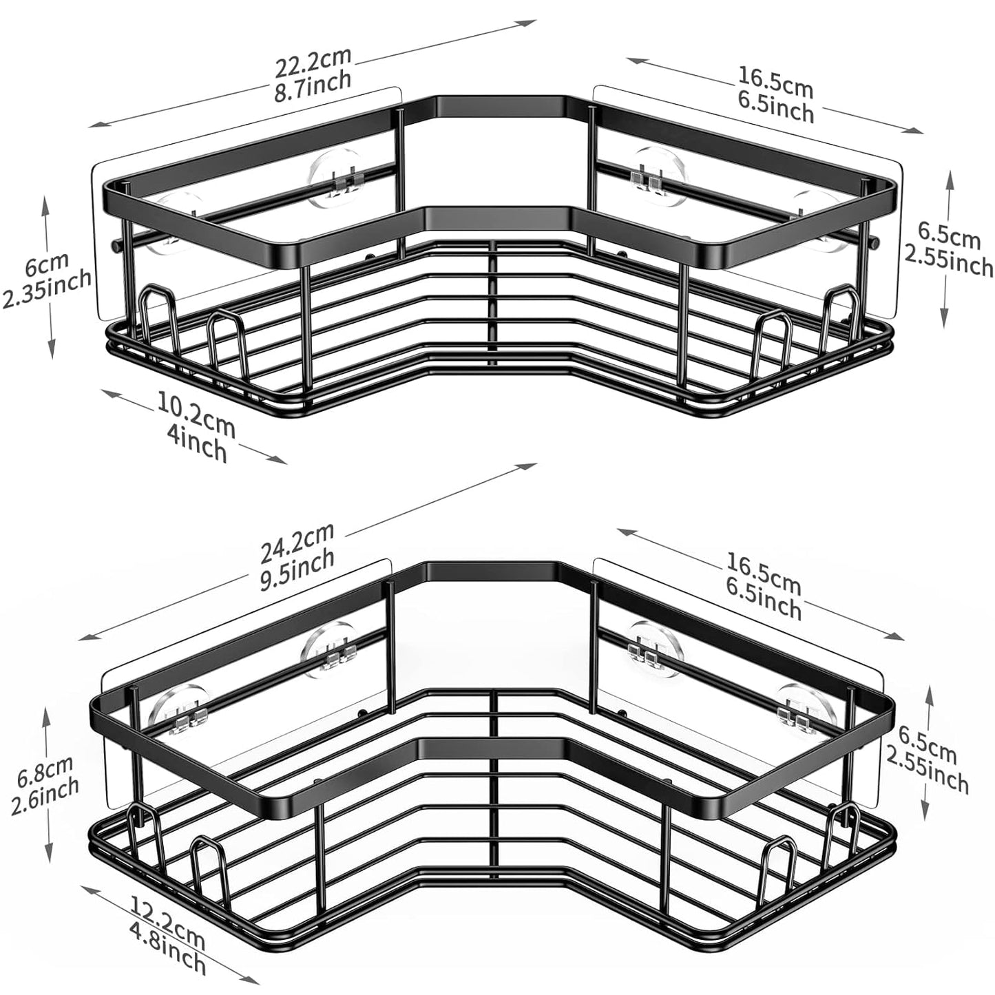 2pcs set corner shower caddy heavy duty