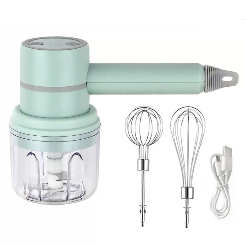 Vegetable Chopper with Garlic Mincer, whisk and USB Handheld