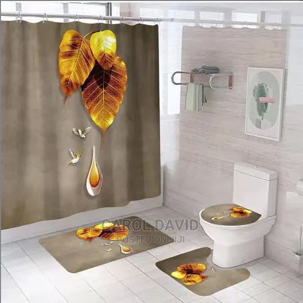 4pcs bathroom set (mat and shower curtain)