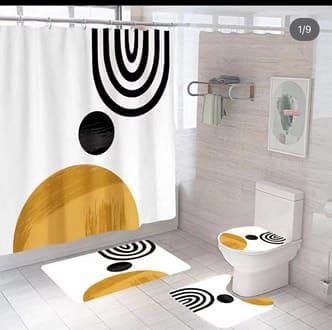 4pcs bathroom set (mat and shower curtain)