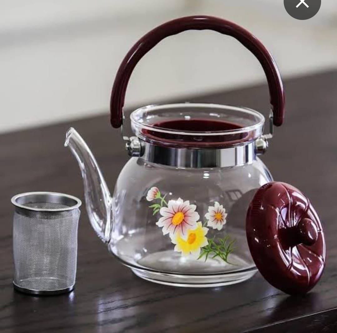 Heat Resistant tea infuser kettle 1600ml with flower