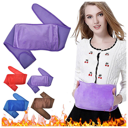 Electric hot water bottle with strap