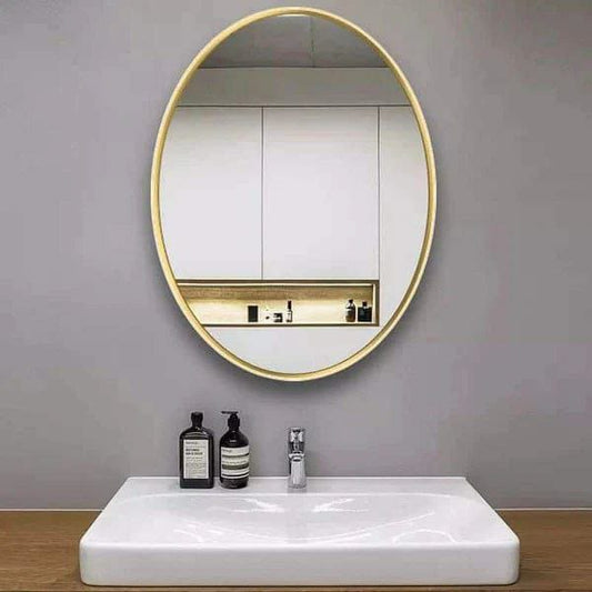 Oval mirror with gold frame 40cm