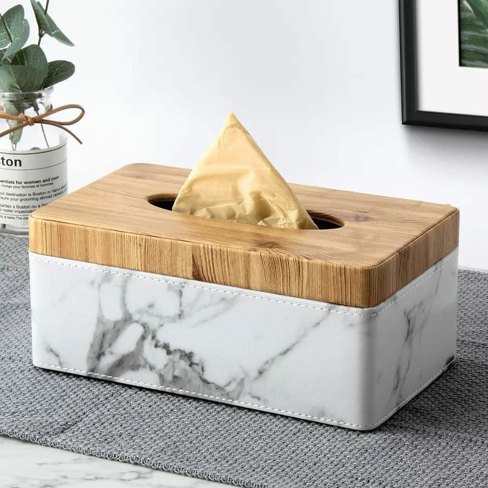 Marble PU leather Tissue box