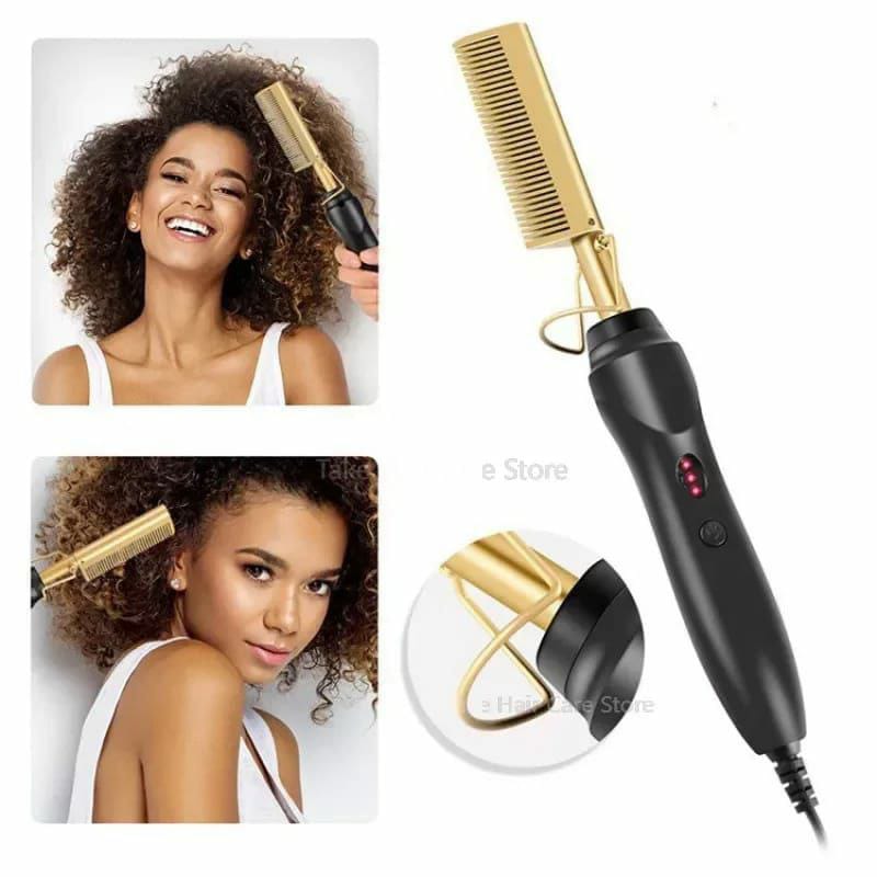 Fast Heating Electric Hair Straightening Comb