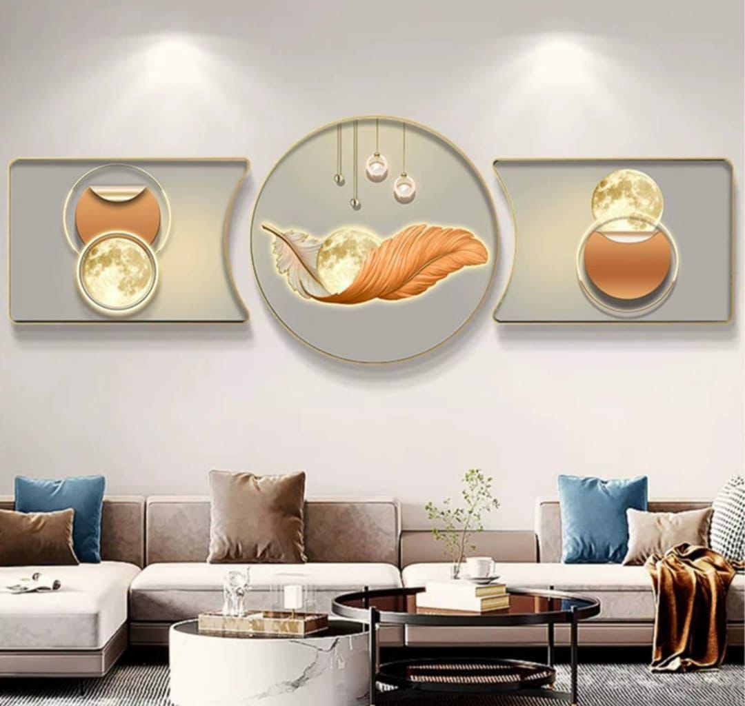 3pcs crystal wall hanging big size 30*50*2+50*50*1