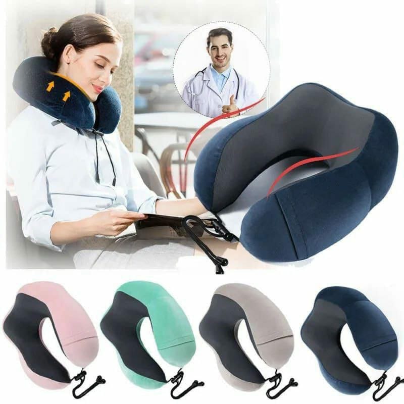 Memory foam travel neck pillow