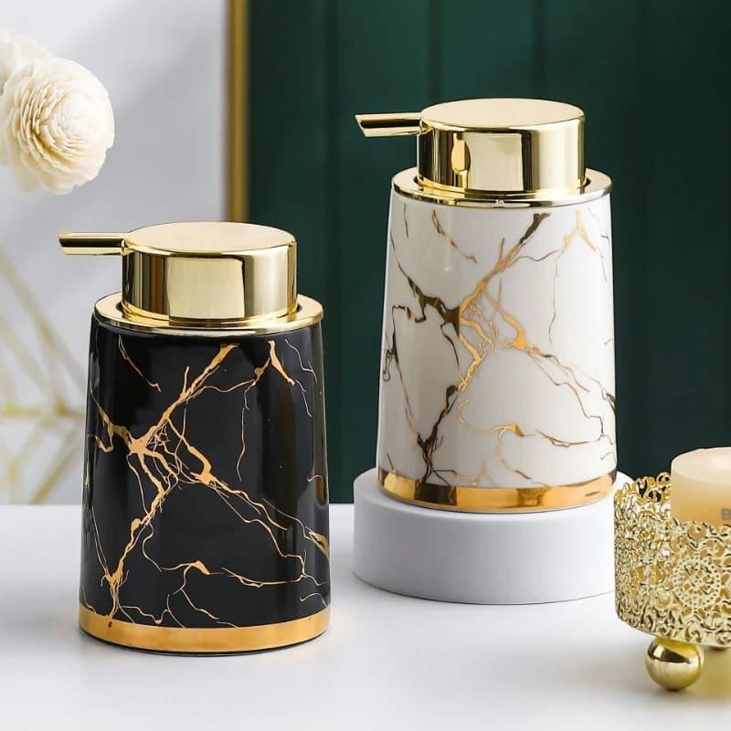 marble print shampoo soap dispenser