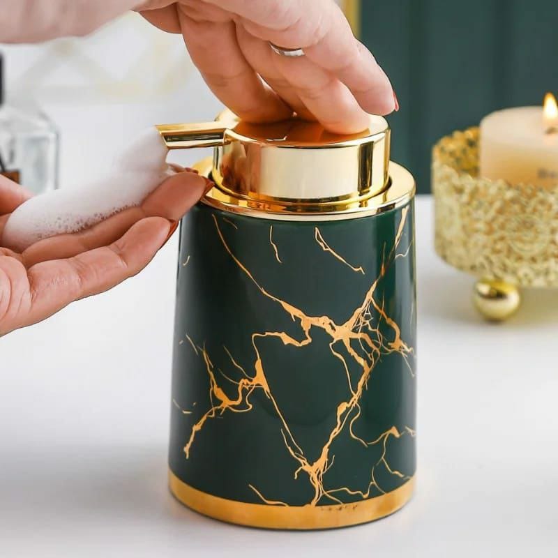 marble print shampoo soap dispenser