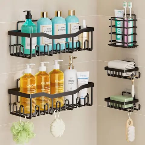 5pcs rectangle shower caddy