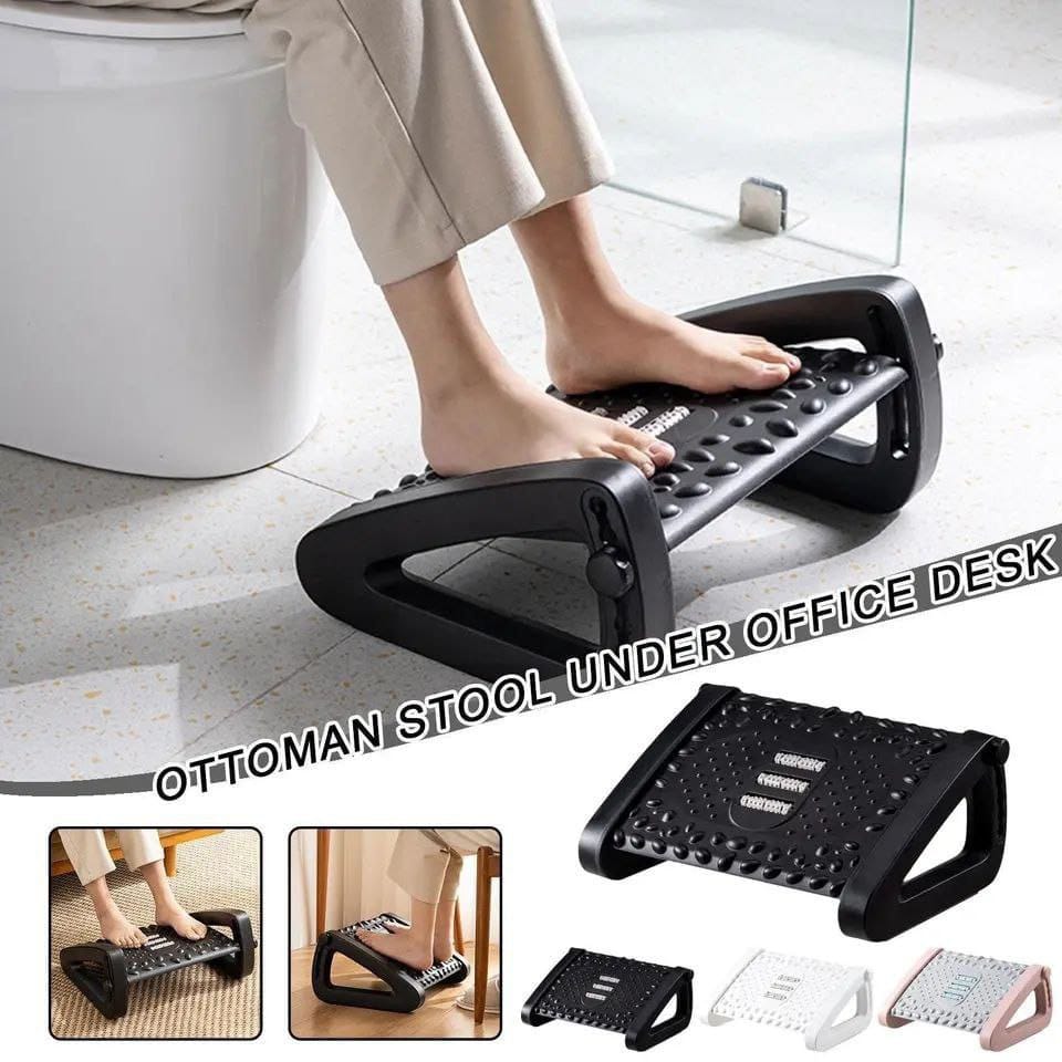 Ergonomic Adjustable Footrest with massage rollers (high quality)