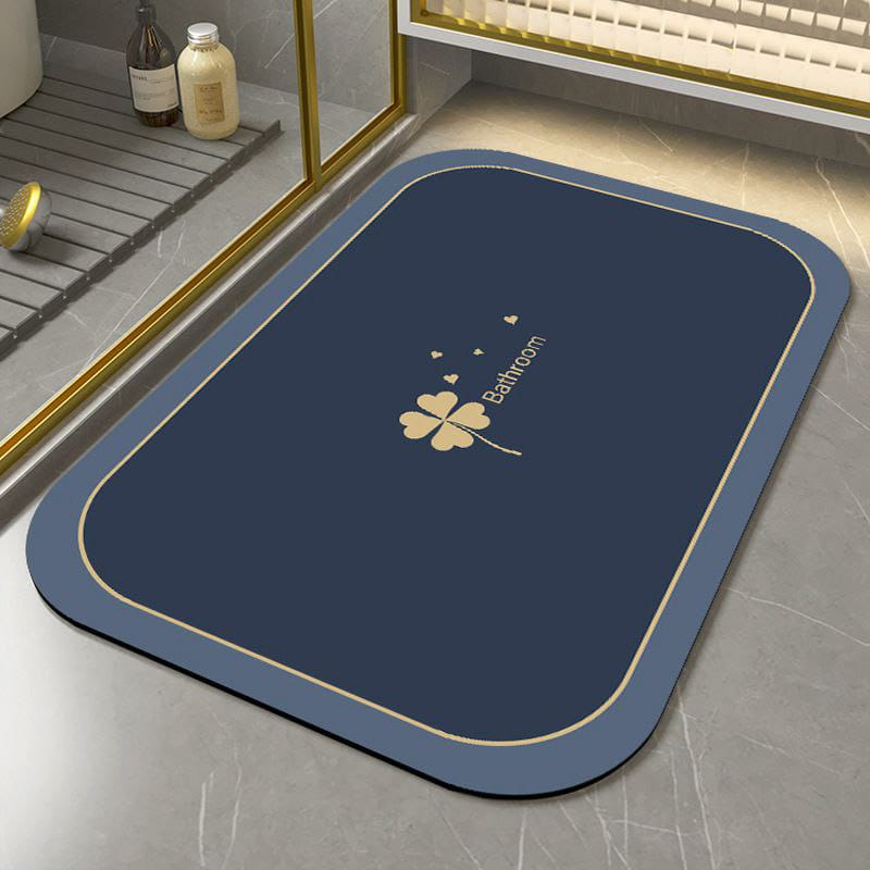 Diatom bathroom mat with flower