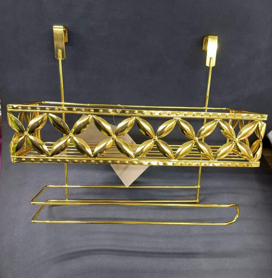 Gold over the door bathroom rack