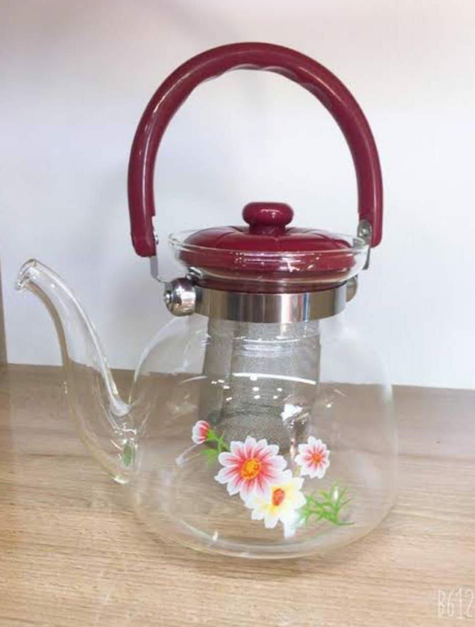 Heat Resistant tea infuser kettle 1600ml with flower