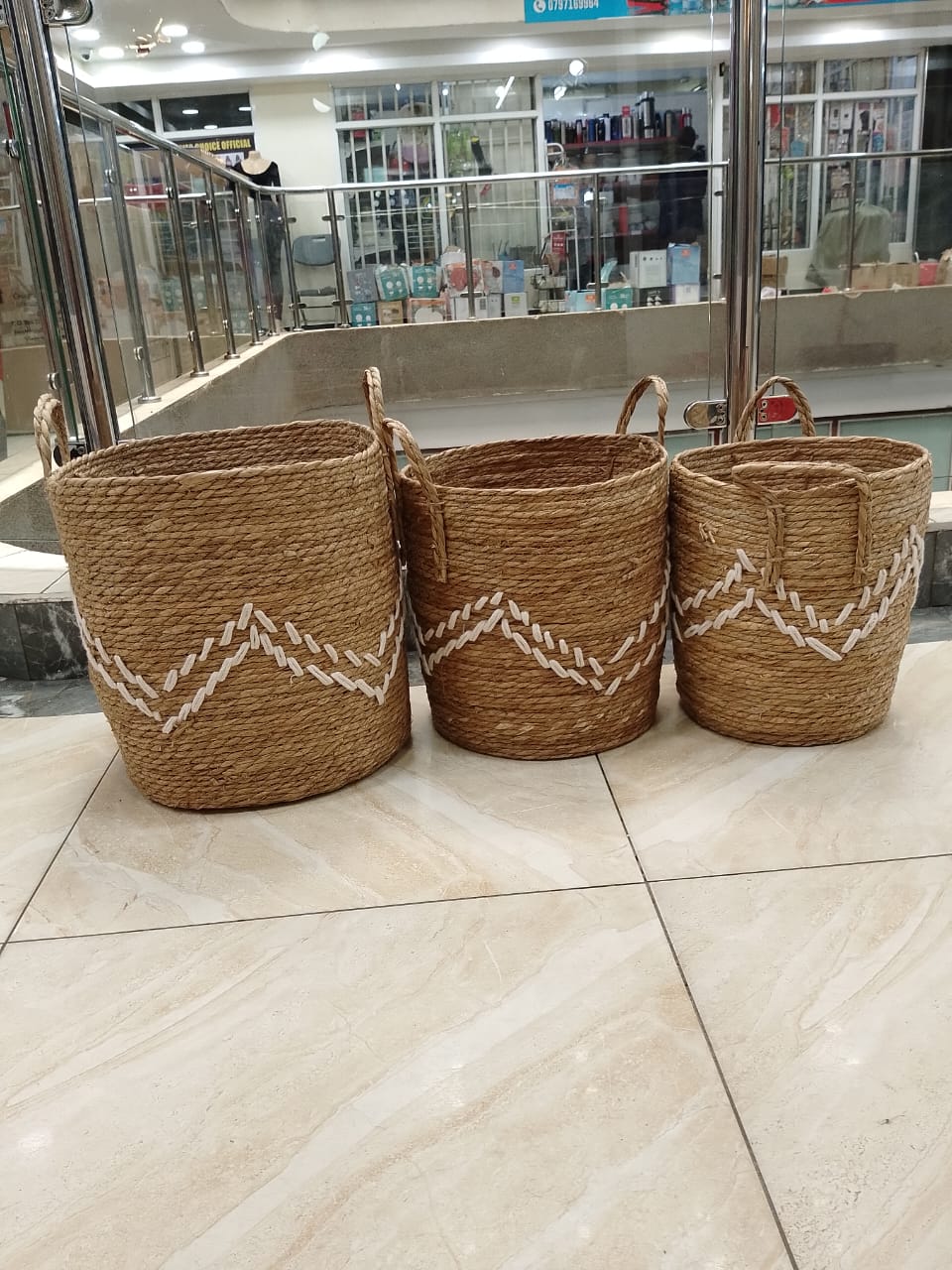 High Quality Set of 3 Stackable handmade baskets 🧺