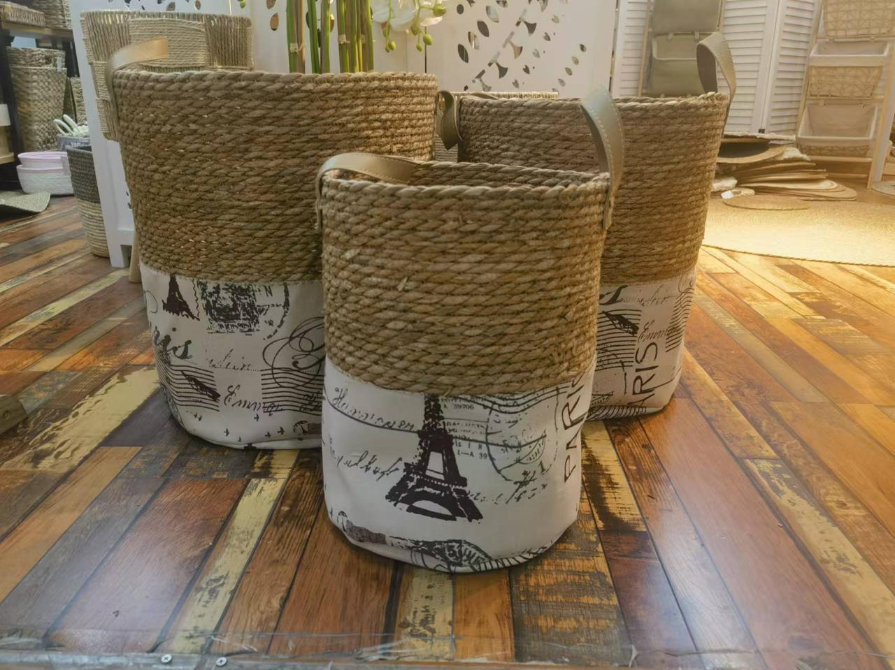 High Quality Set of 3 Stackable handmade baskets 🧺