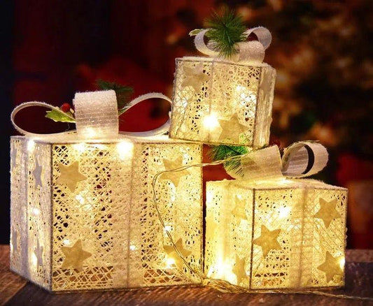 3pcs set lighted gift box