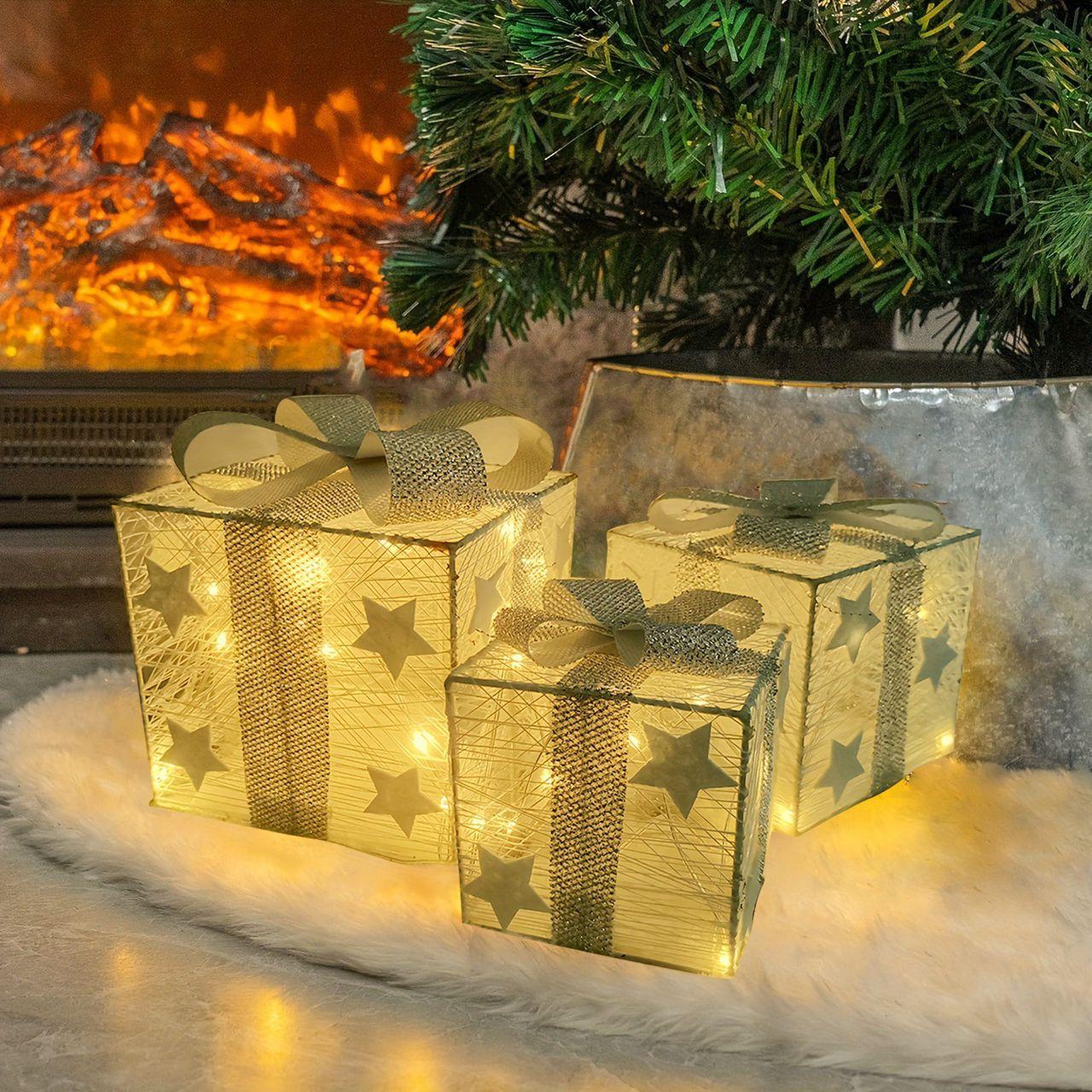 3pcs set lighted gift box