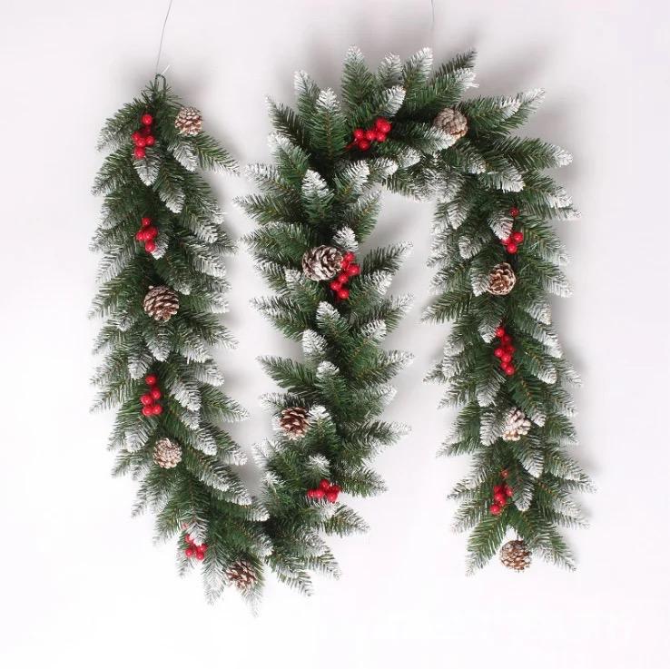 2.5M Premium Natural Green Garland pine-Cones and Berries 4850/-