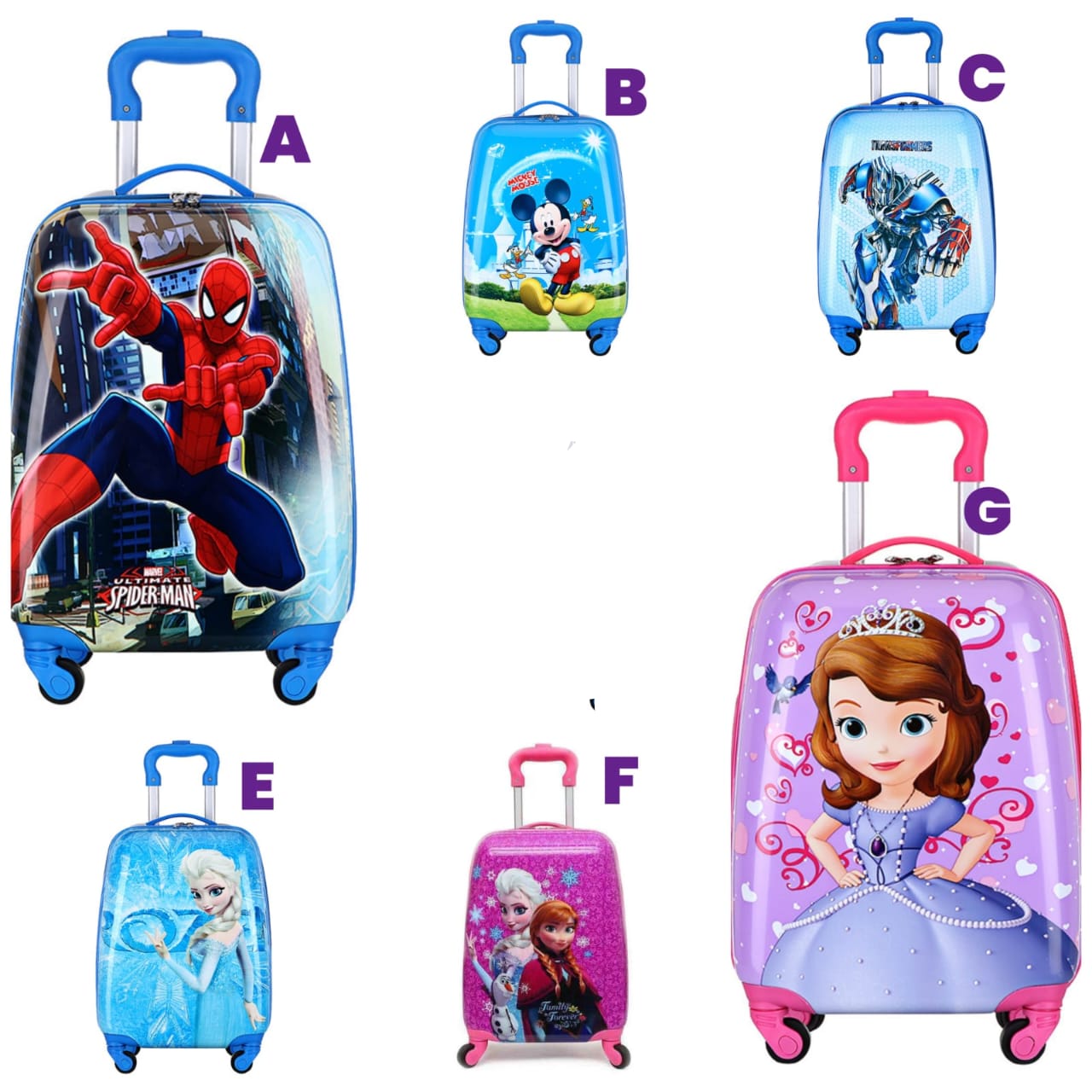 CARTOON THEMED KIDS TROLLEY BAGS