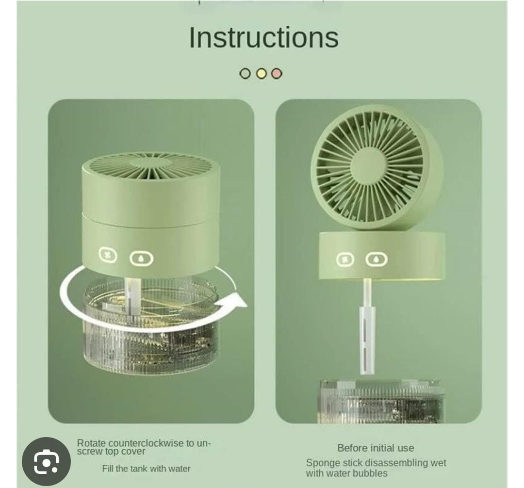 350ml 3 speed 35ml/h rechargeable portable fan with humidifier