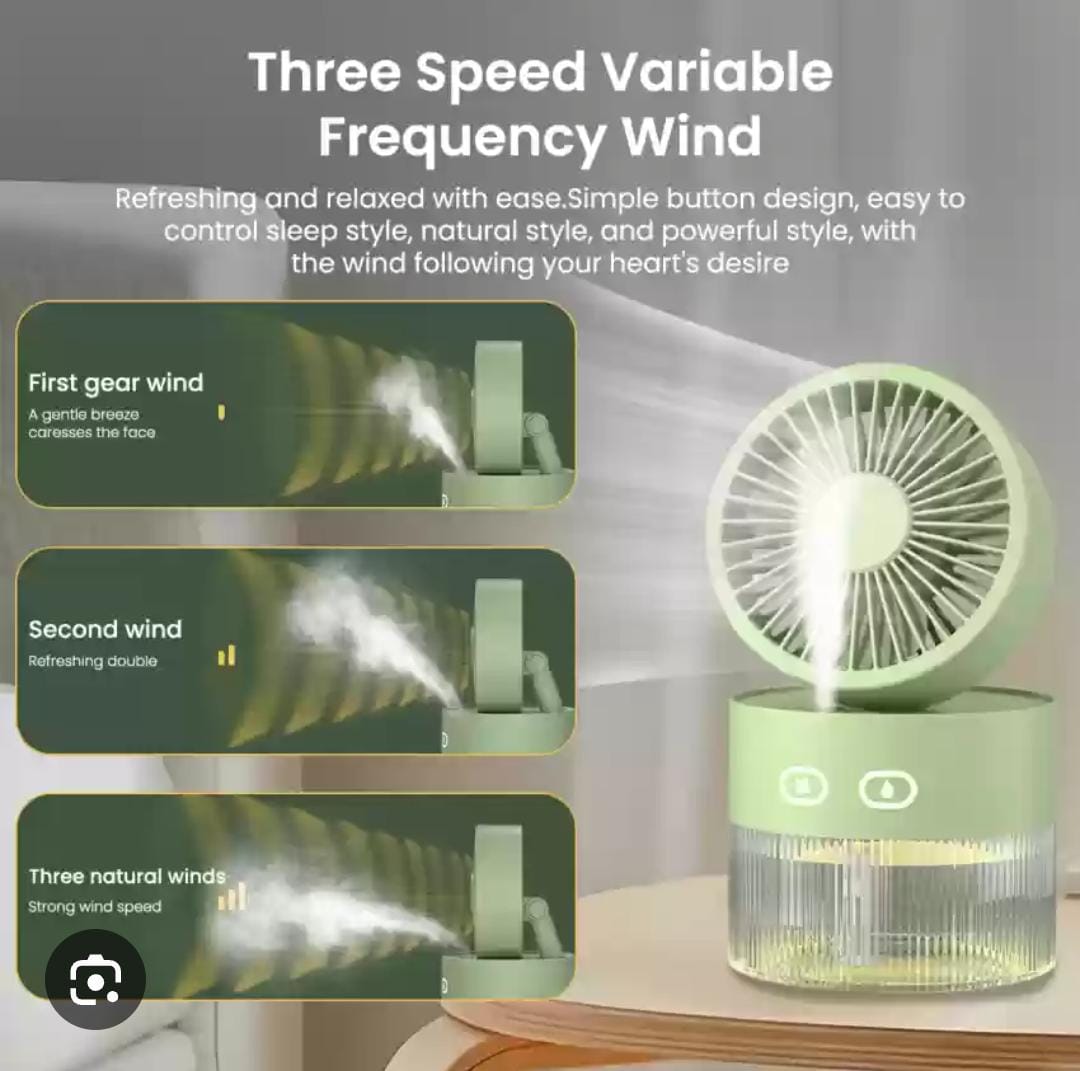 350ml 3 speed 35ml/h rechargeable portable fan with humidifier