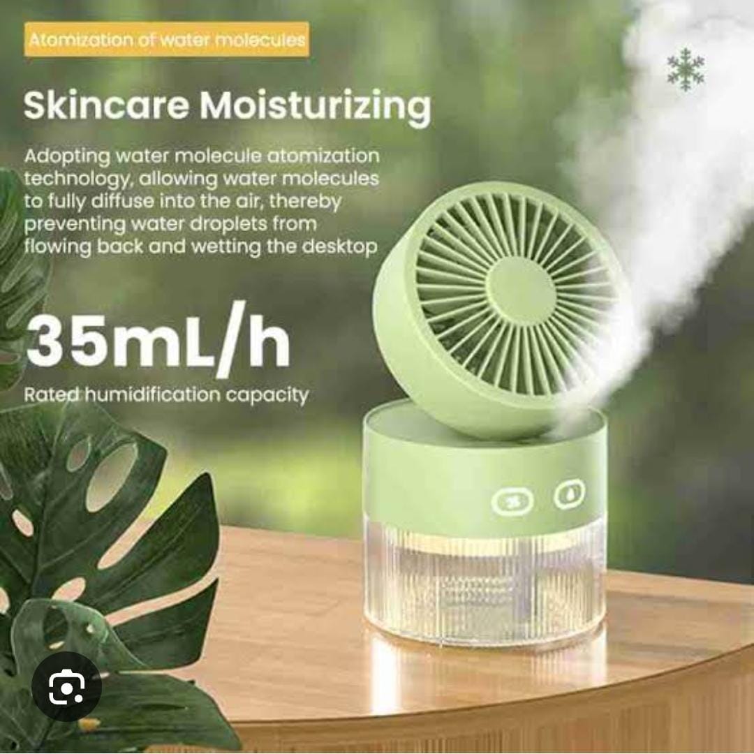 350ml 3 speed 35ml/h rechargeable portable fan with humidifier