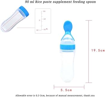 90ml Soft Silicone baby feeding bottle with spoon tip