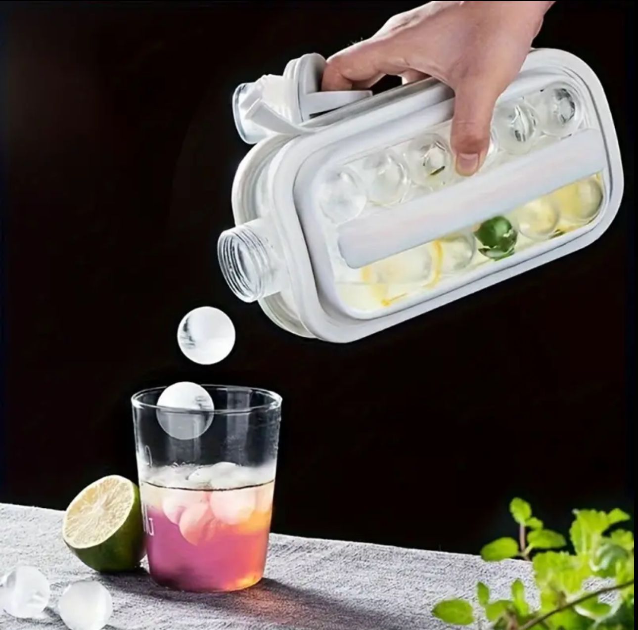 Portable 2 In 1 Kitchen Pop Ice Ball Maker With Lid