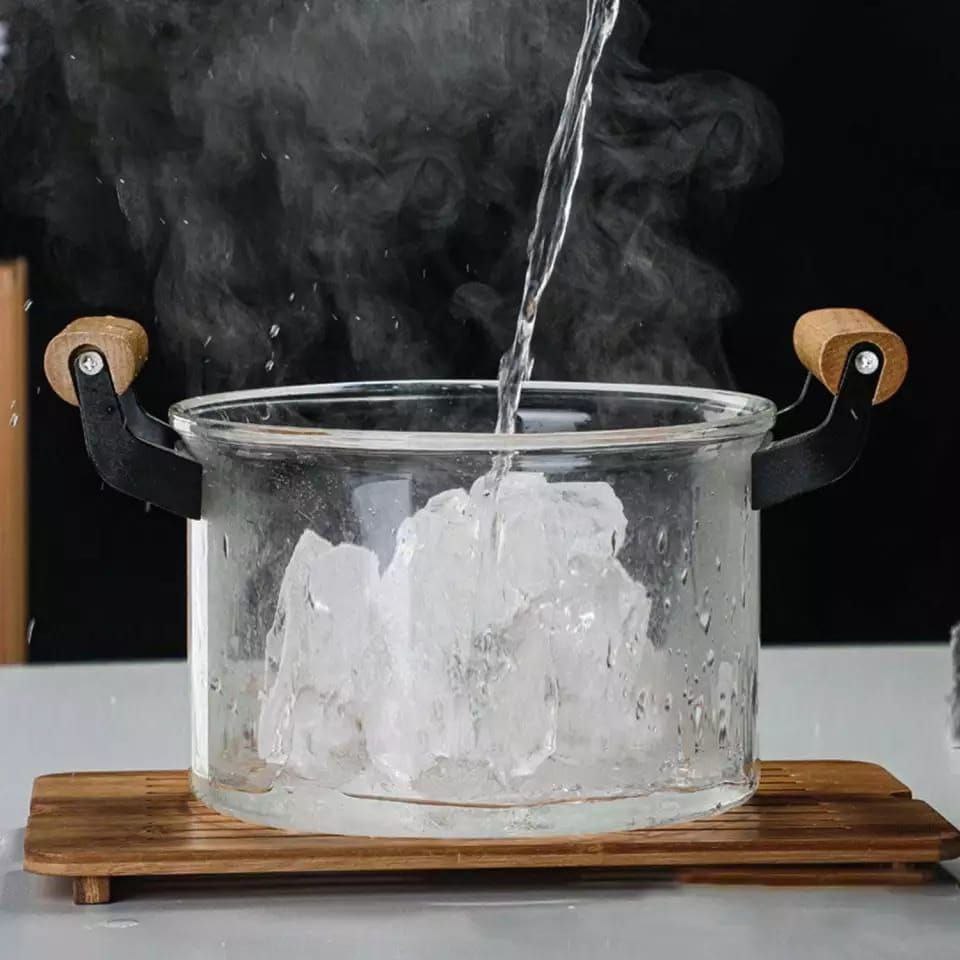 Glass Heat resistant cooking pot