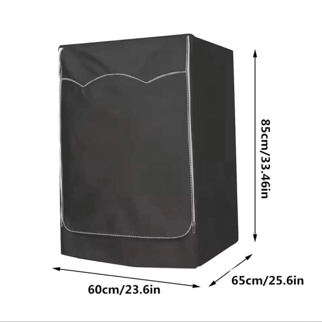 Black Zippered Double Layered  Front Load Waterproof Washing Machine Cover