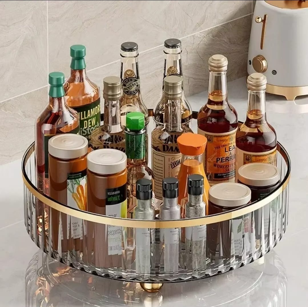 360-degree Rotating Turntable Organizer Space Saving