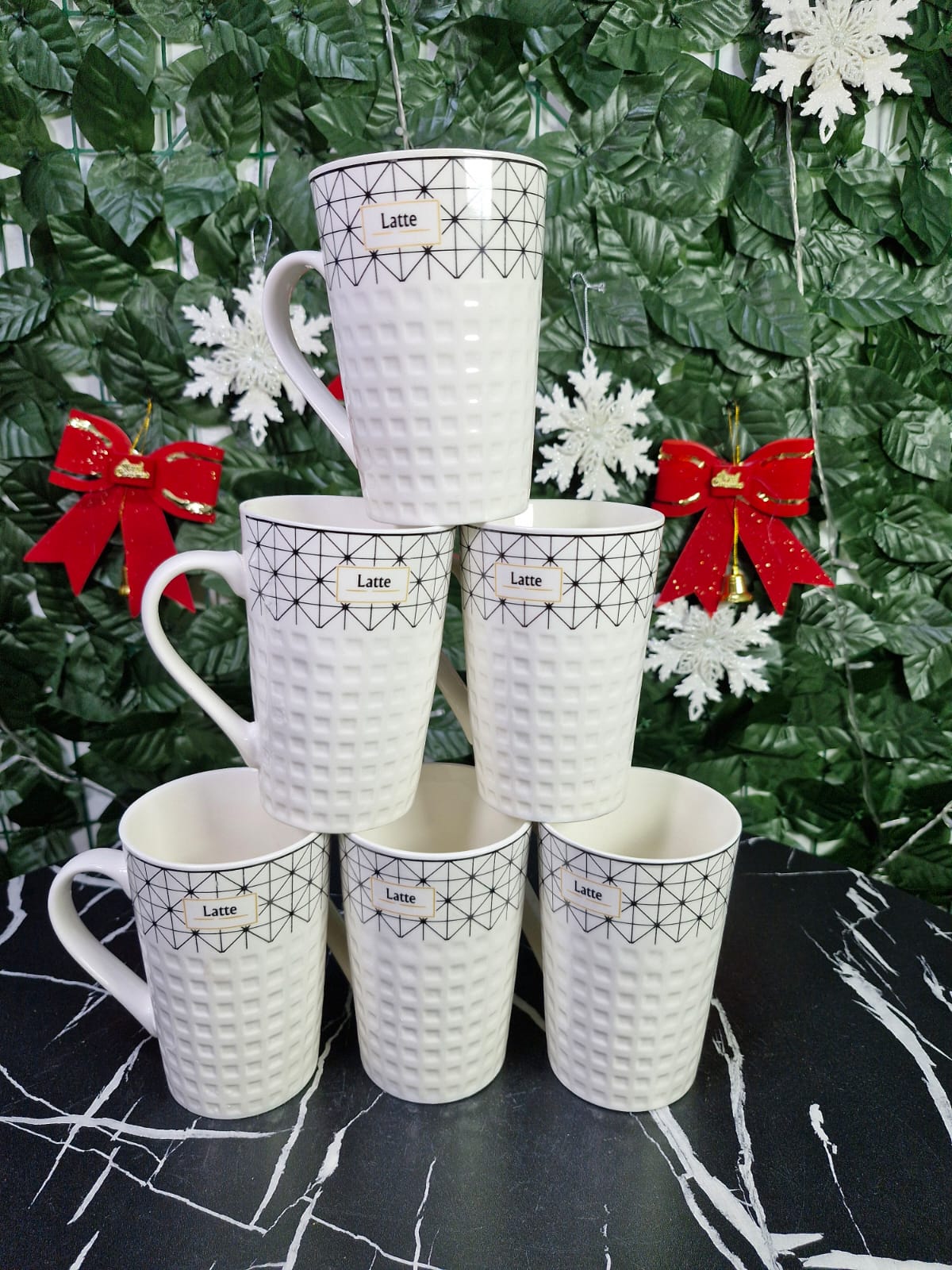 Ceramic Coffee/ Tea Mug Set With Decal Designs