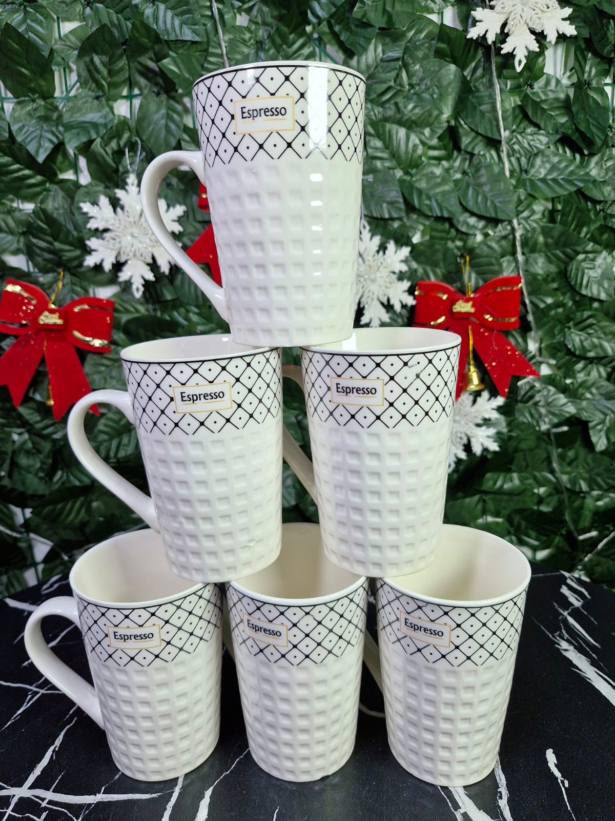 Ceramic Coffee/ Tea Mug Set With Decal Designs