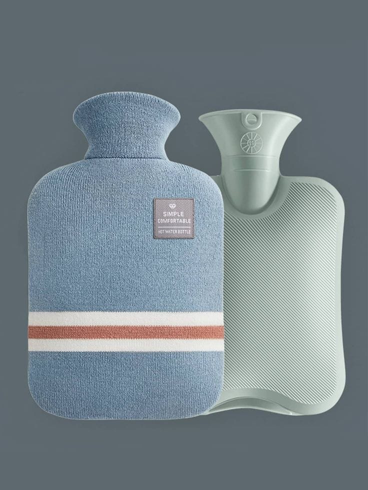 Cloth covered hot water bottle bag