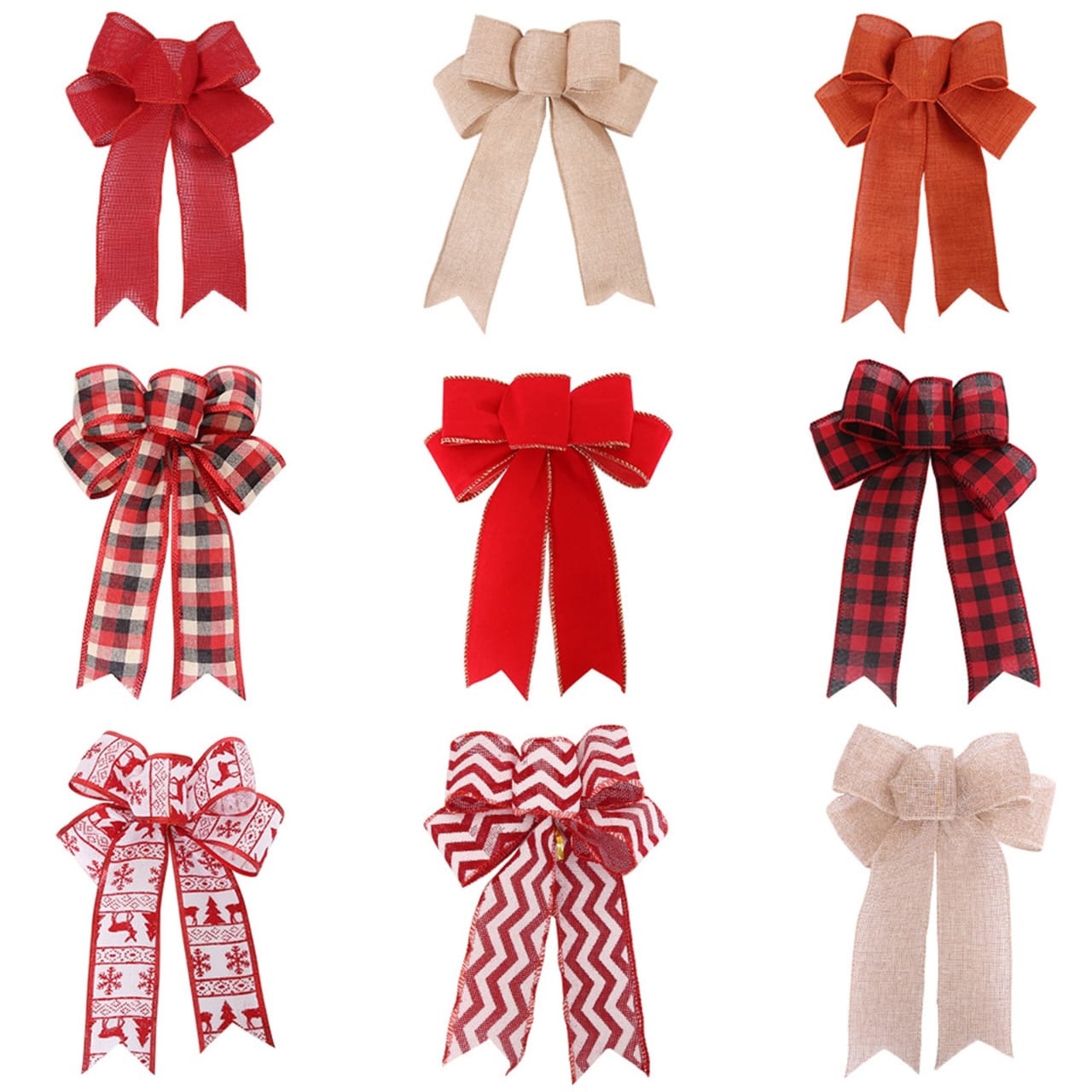 Christmas Glitter Ribbon Bows Large Mesh