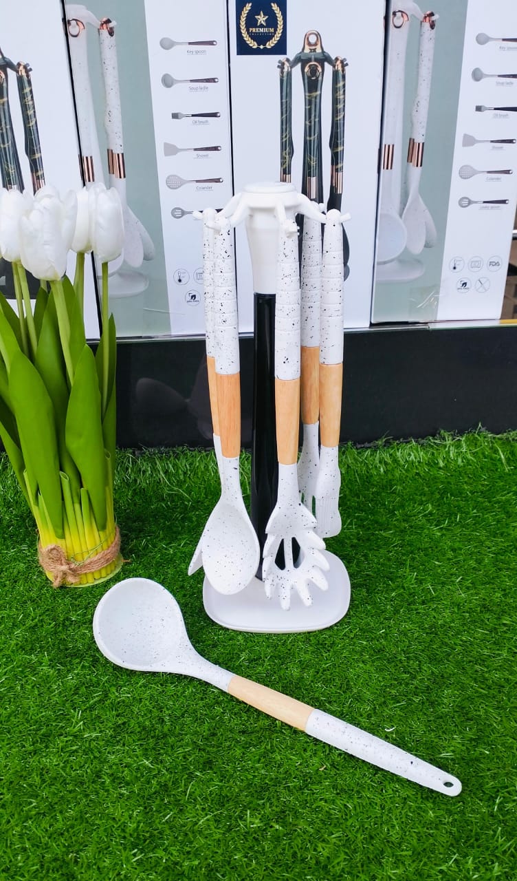 7pcs Classy Silicon spoon set